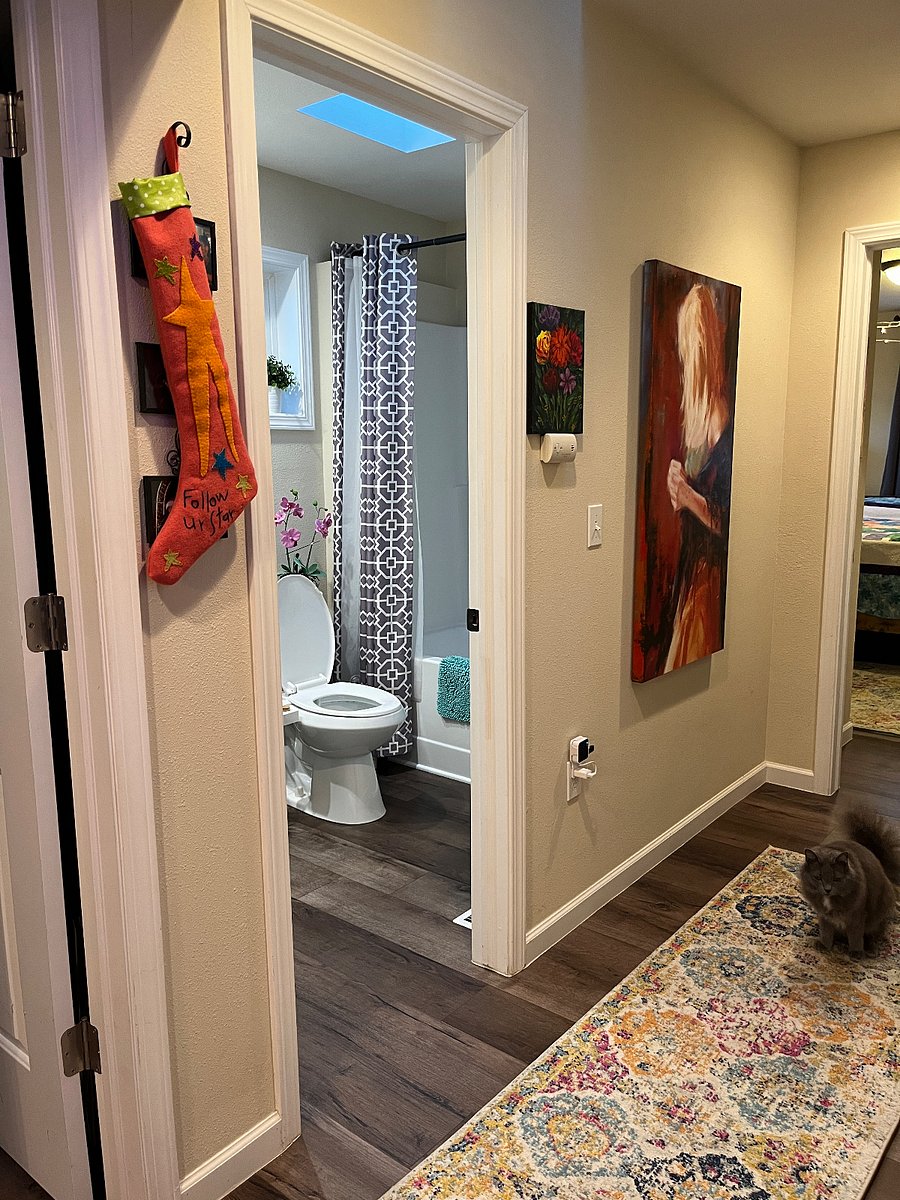 Hall bathroom. Shared with guests
