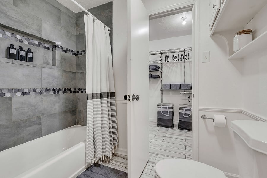 Master Bathroom with attached walk-in-closet