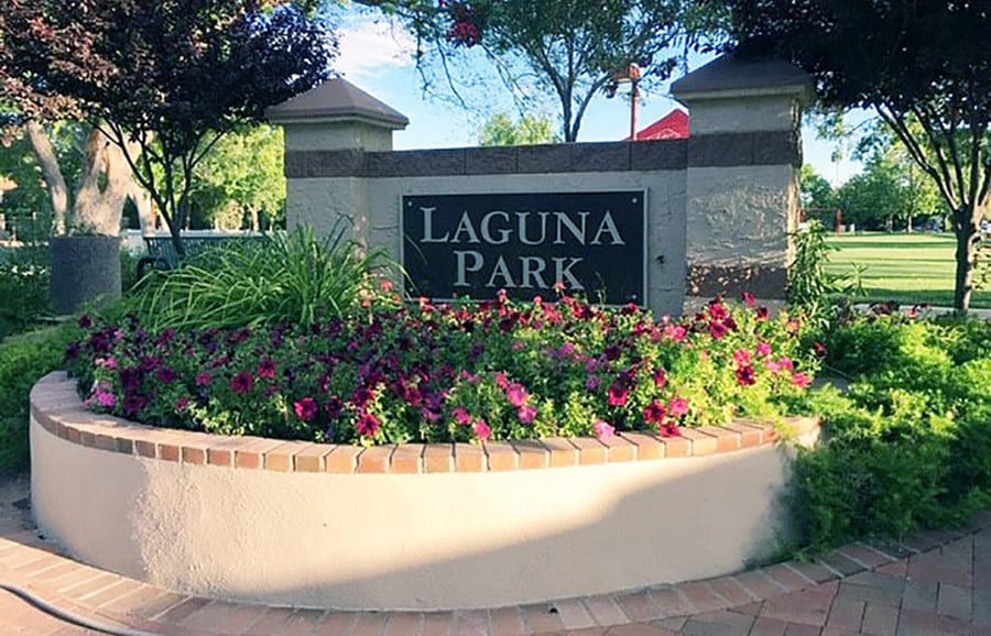 Neighborhood park with lake, walking and bike paths. ~10 minute walk away