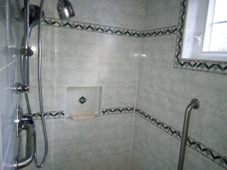Walk in shower.