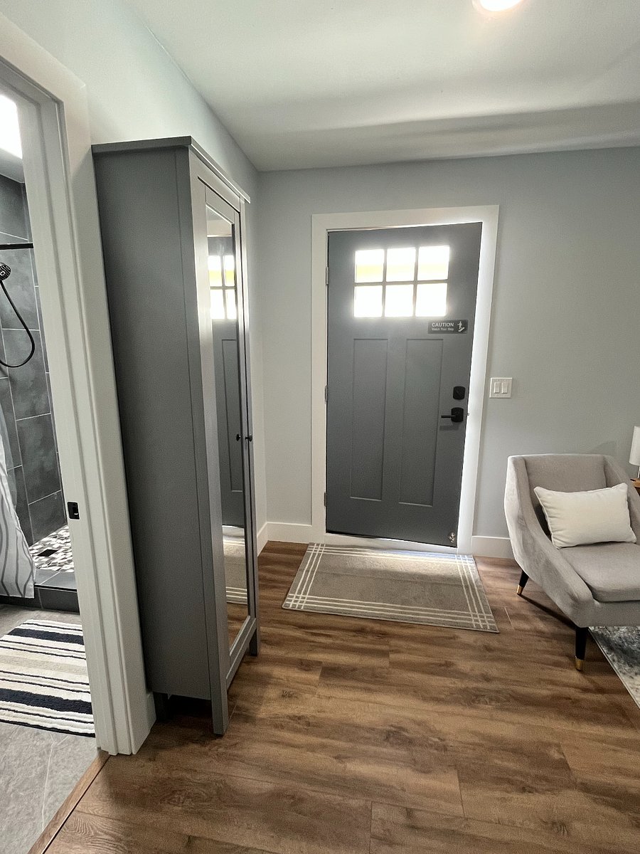 storage cabinet off private entry front door