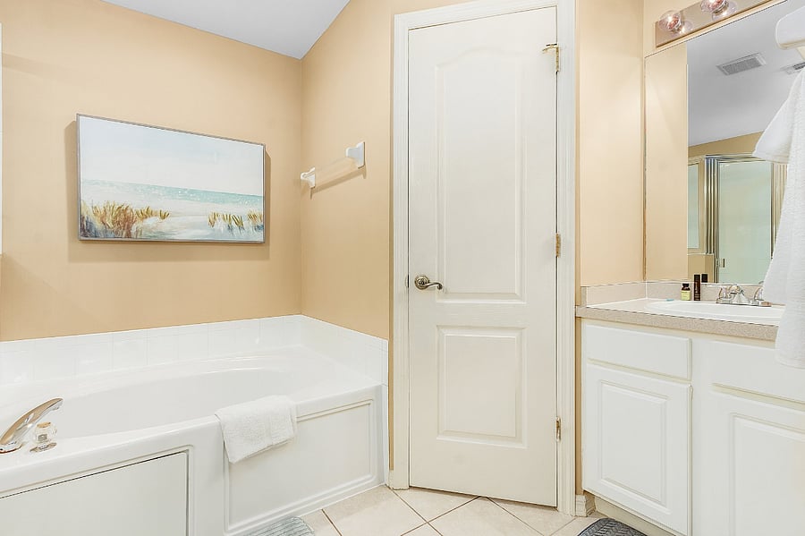 Master bath with soaking tub and shower