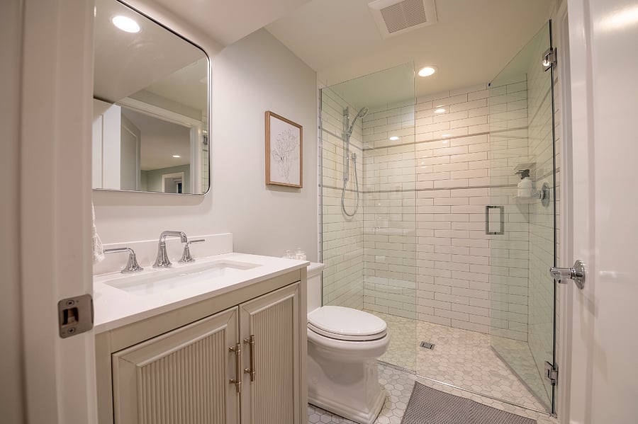 Full bathroom with large shower