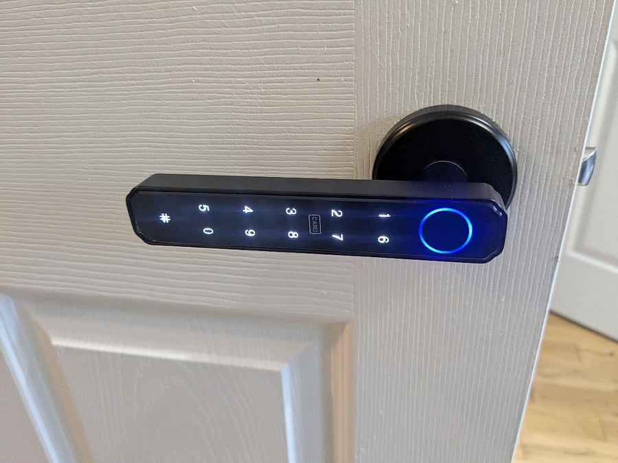 Your bedroom door handle. It works by fingerprint, programmable code or fob.