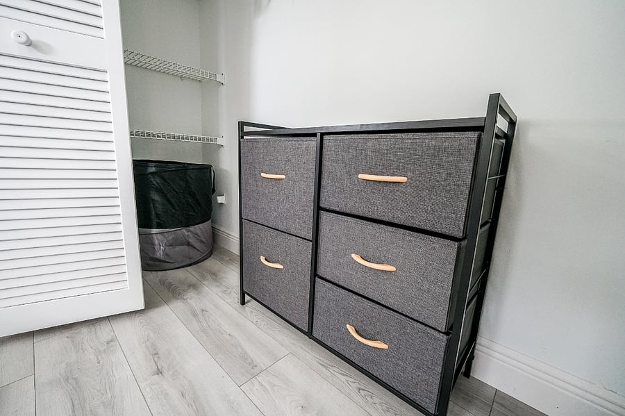 Closet space with storage