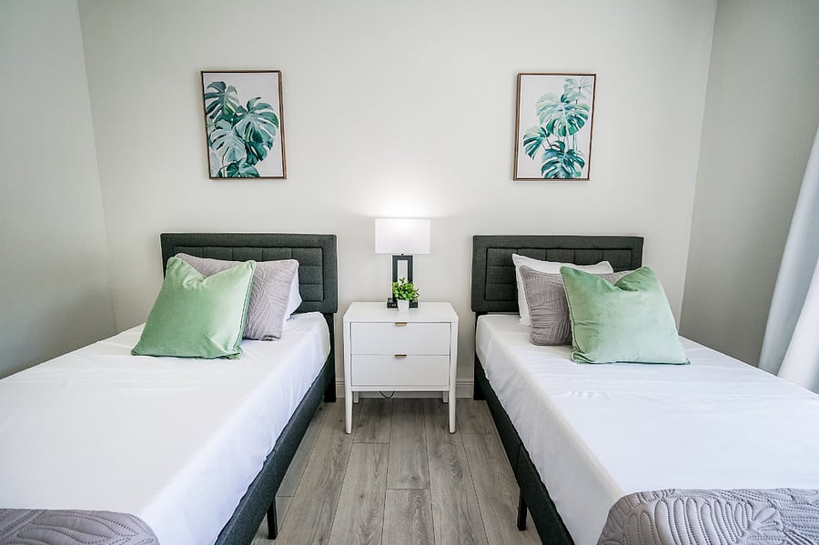 Two twin beds