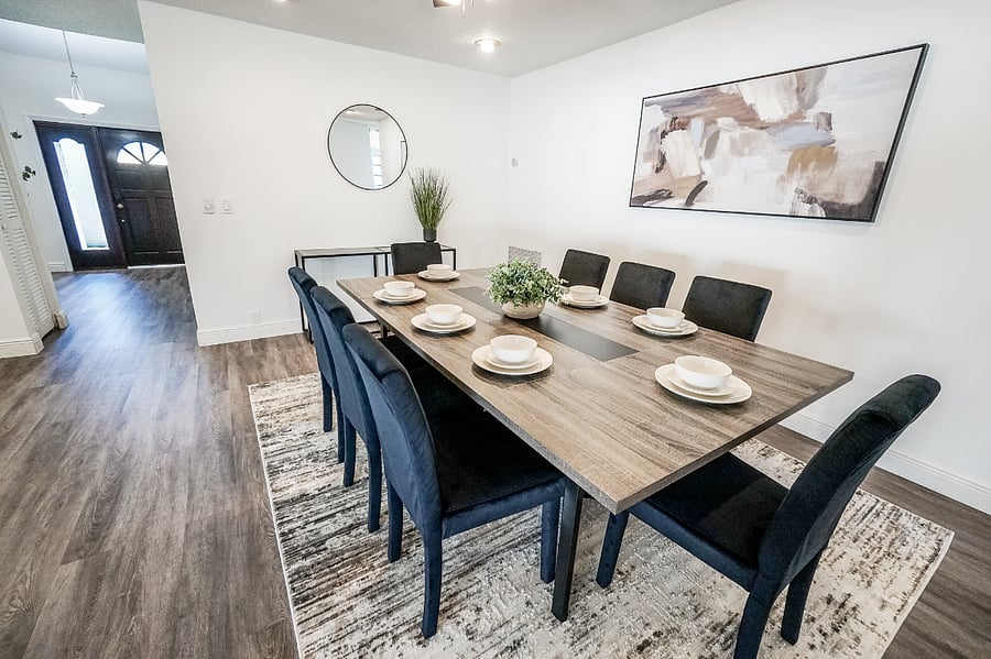 Dining area with seats for 8