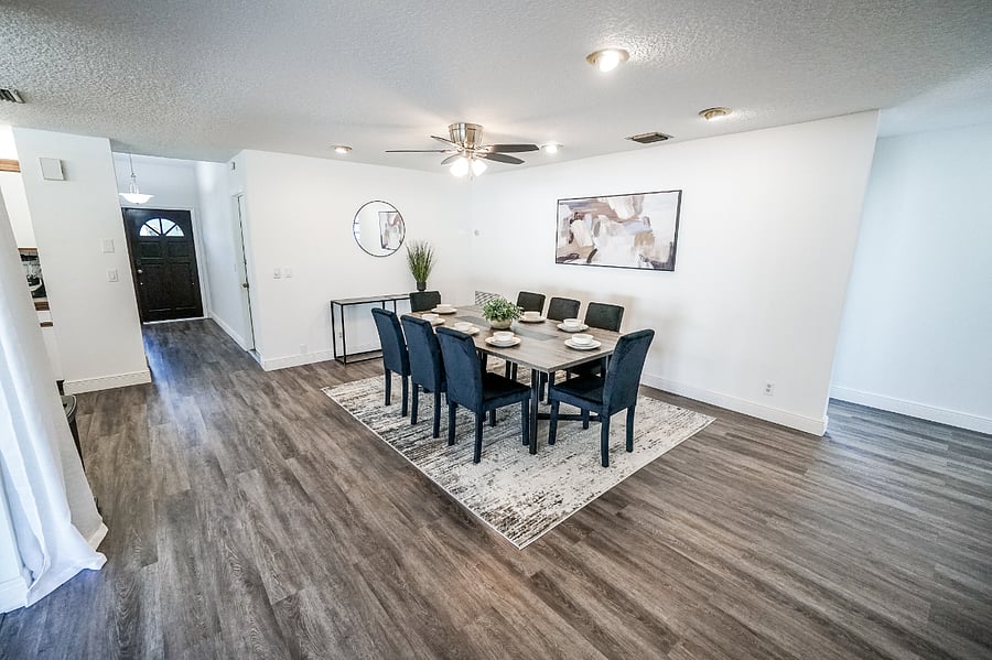 Dining area with seats for 8