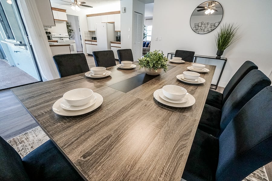Dining area with seats for 8