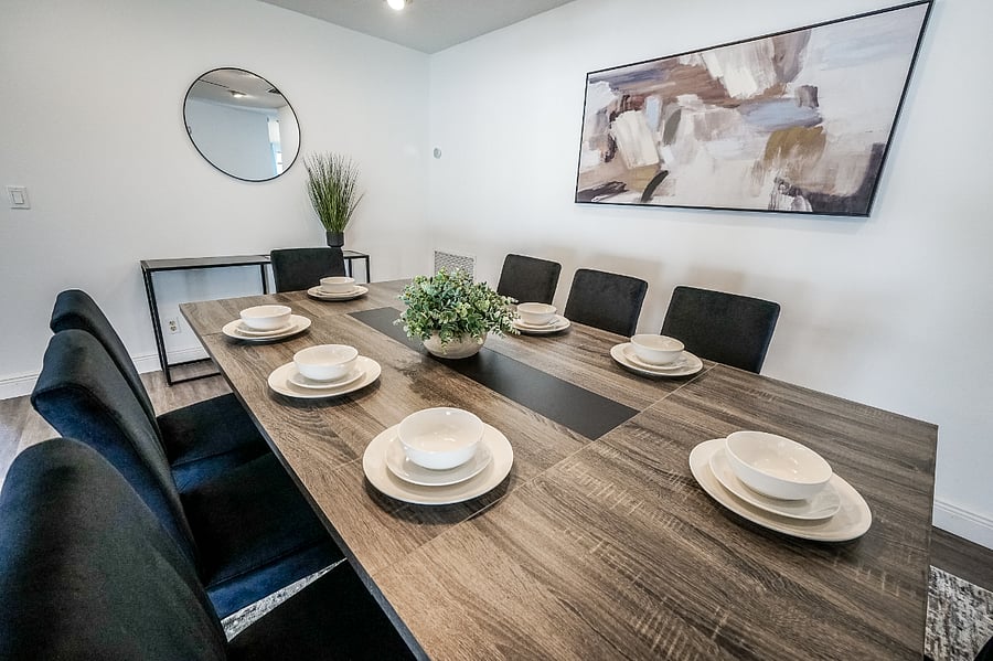 Dining area with seats for 8