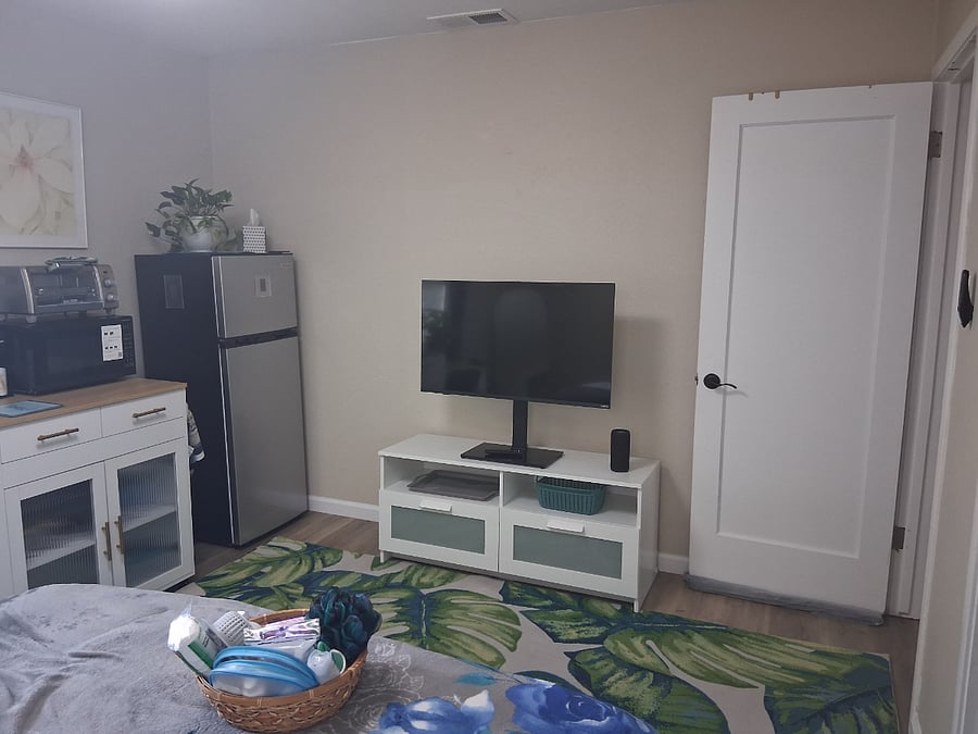 TV and storage,  also under the bed storage