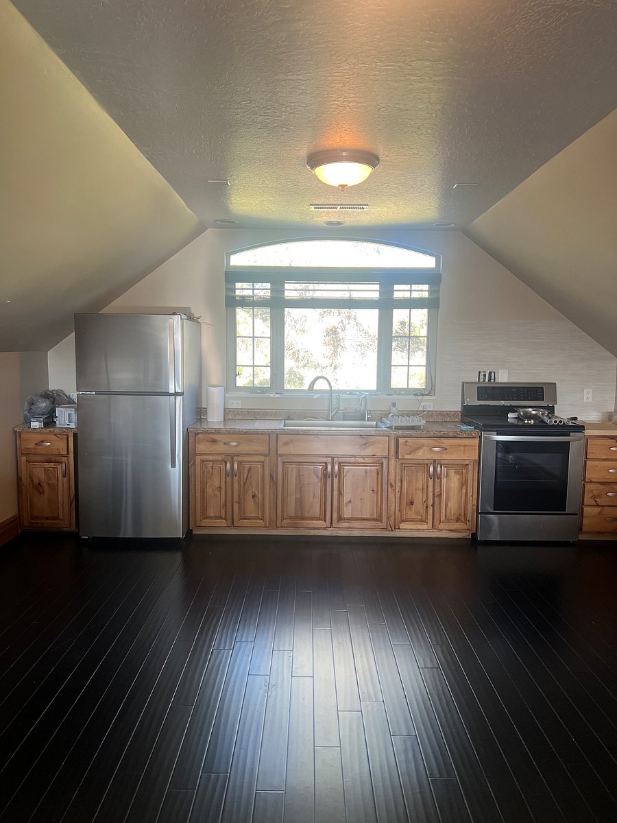 Stainless steel appliances and full size refrigerator