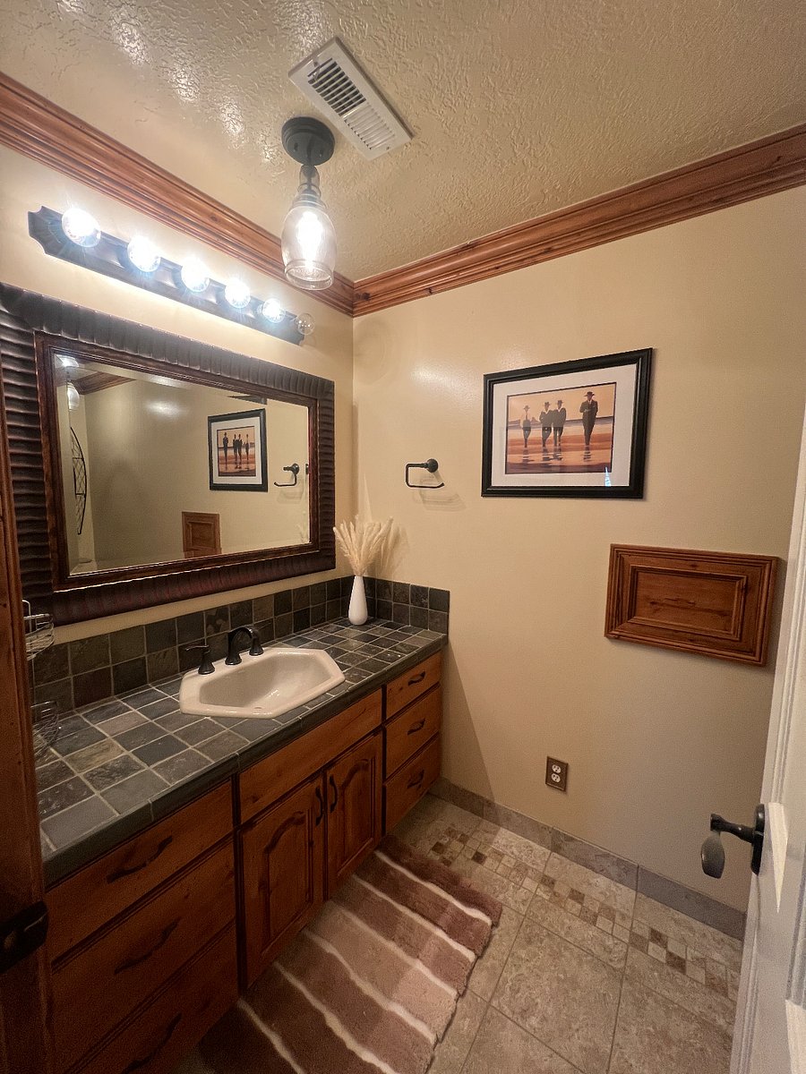 Bathroom lots of storage and big vanity