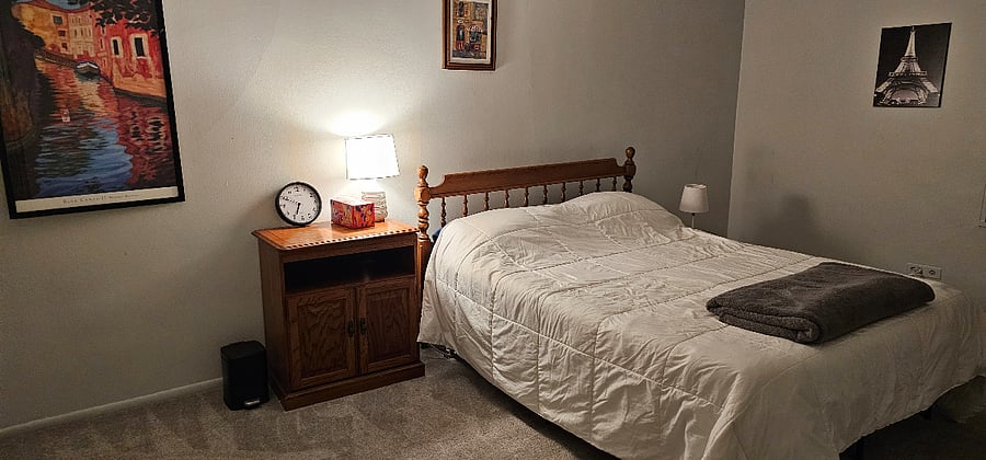 Your bedroom with bed.