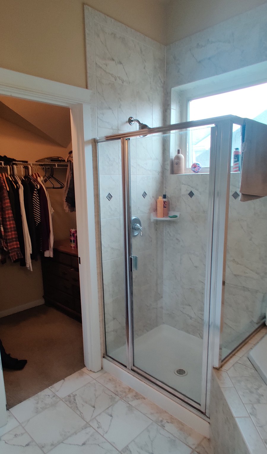 'Master bedroom' shower and closet