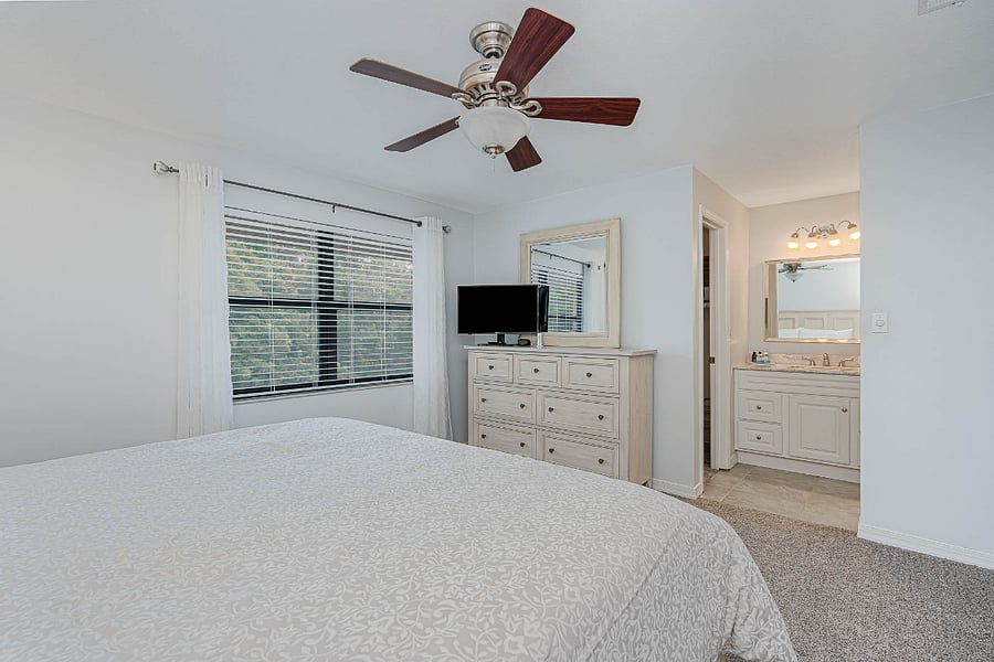Upstairs Primary Bedroom with King sized bed