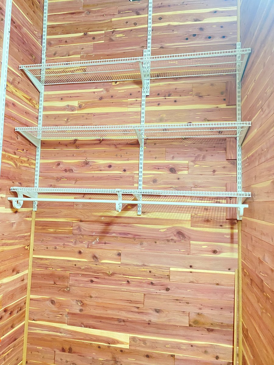Master Closet Cedar and Shelving