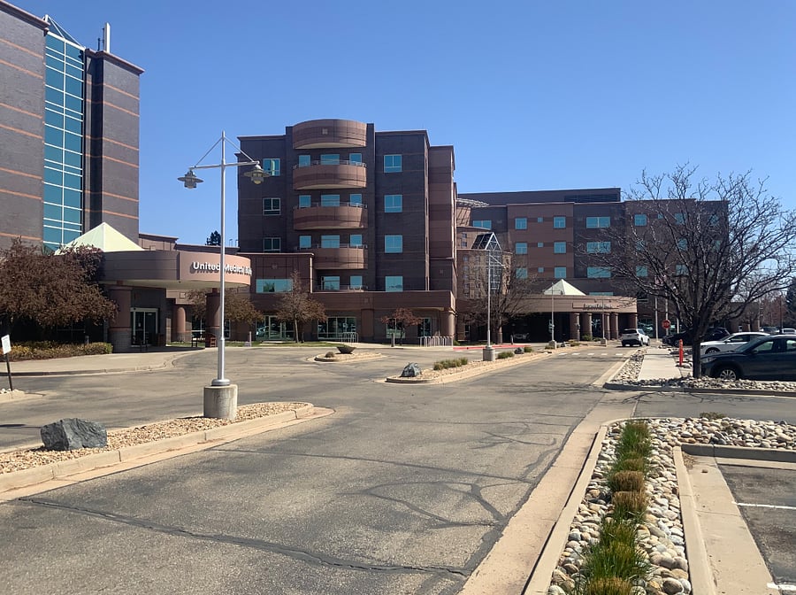 Longmont United Hospital 2 blocks away