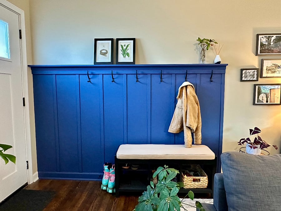 Decorative coatrack in entryway!