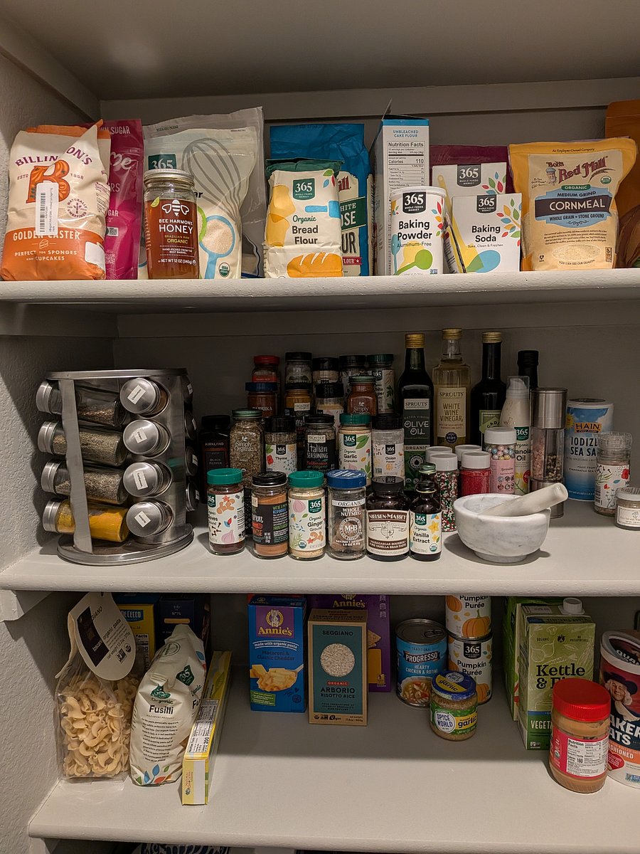 The kitchen comes stocked with spices and baking essentials.