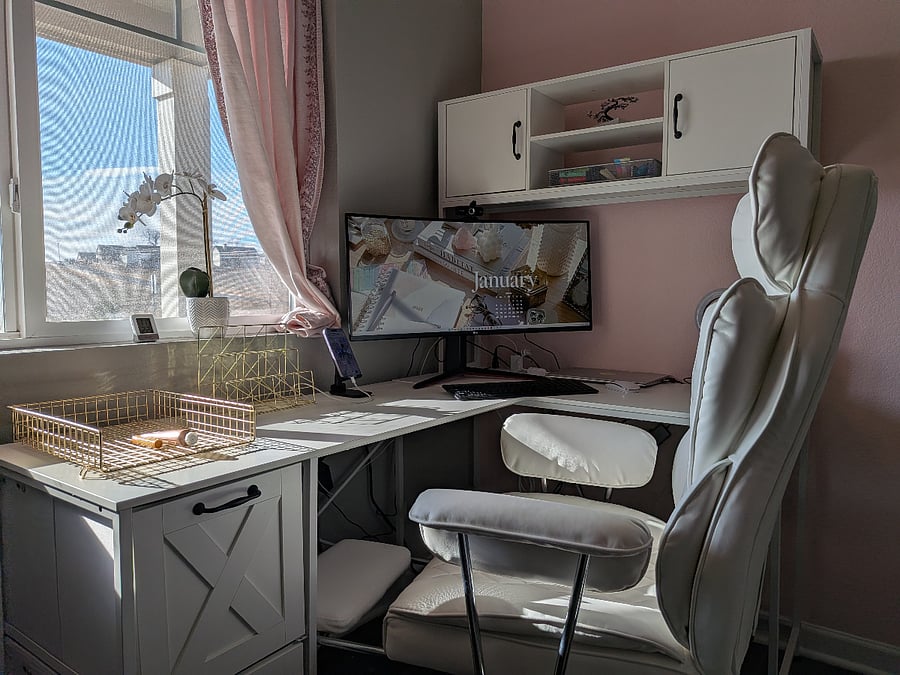 Primary office provides an excellent space for working from home.