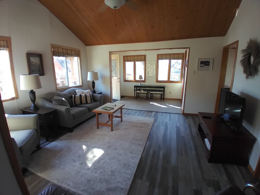 Living room looking toward front entry