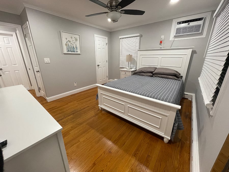 Bedroom 1 with a queen size bed.