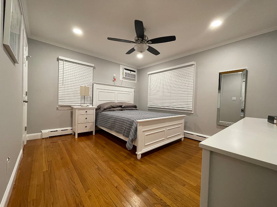 Bedroom 1 with a queen size bed.