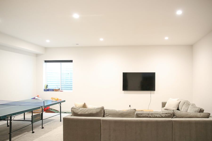 Large basement with high ceilings. Sleeper-sofa to sleep two more!