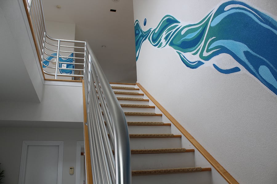 Stairs leading to the second floor