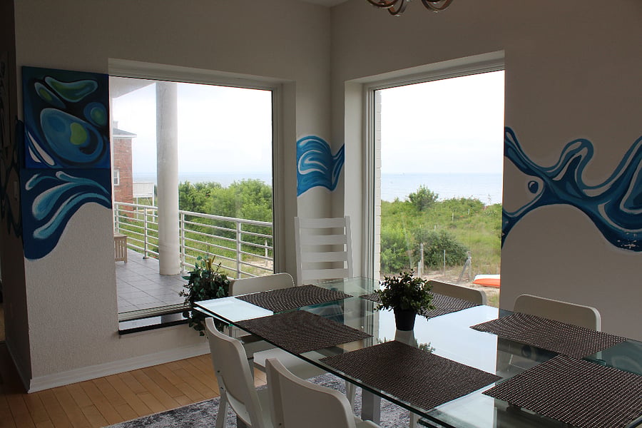 View of dining room from the kitchen