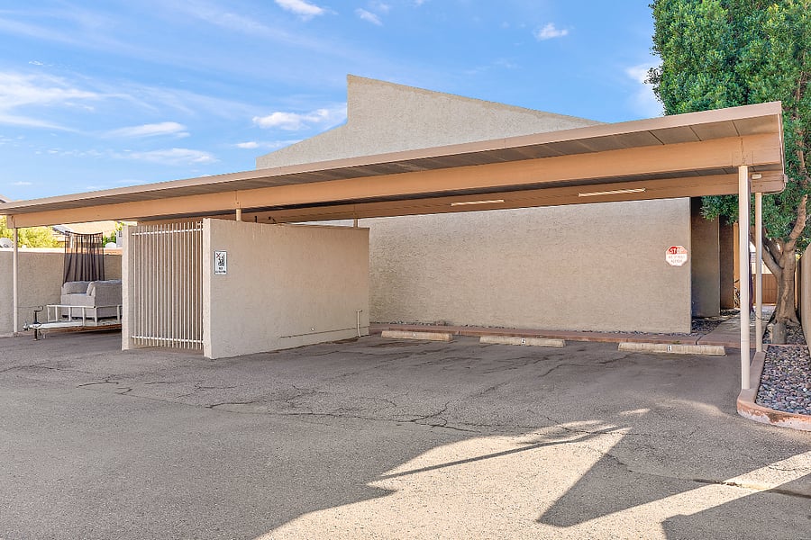 Covered dedicated parking space