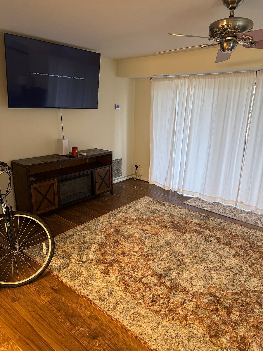 Electric fireplace / credenza in living room