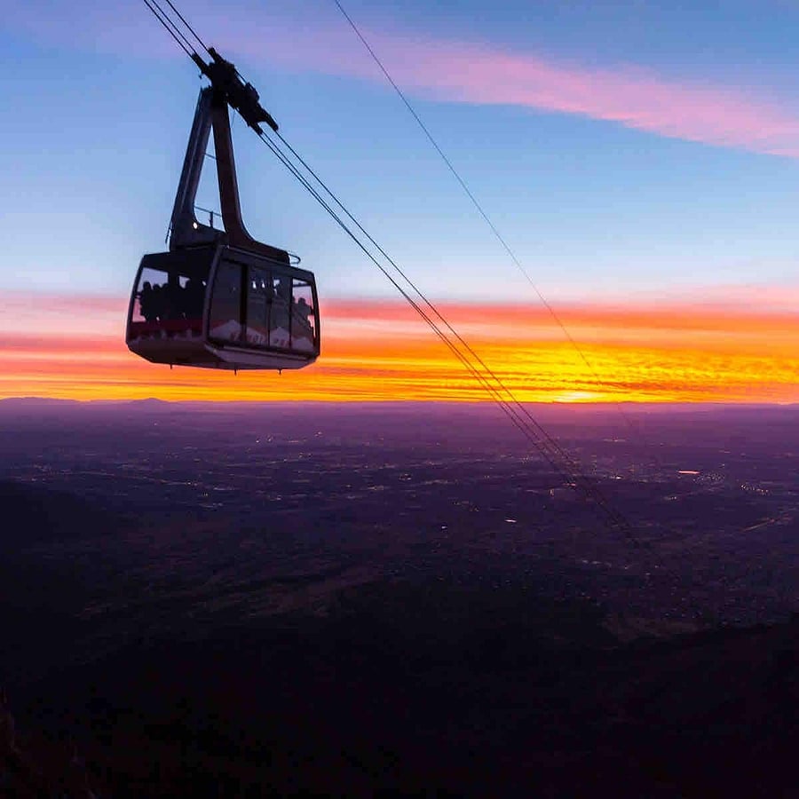 Ascend up the Sandia Peak Mountain reaching the 10,378 foot above sea level crest! They also have a casual and fine dining restaurant at the top of the peak. **Reservations only** The Sandia Peak Tram is 15 miles from the house or a 20-minute drive.