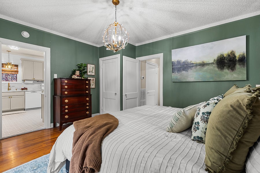 Main bedroom features smart tv.