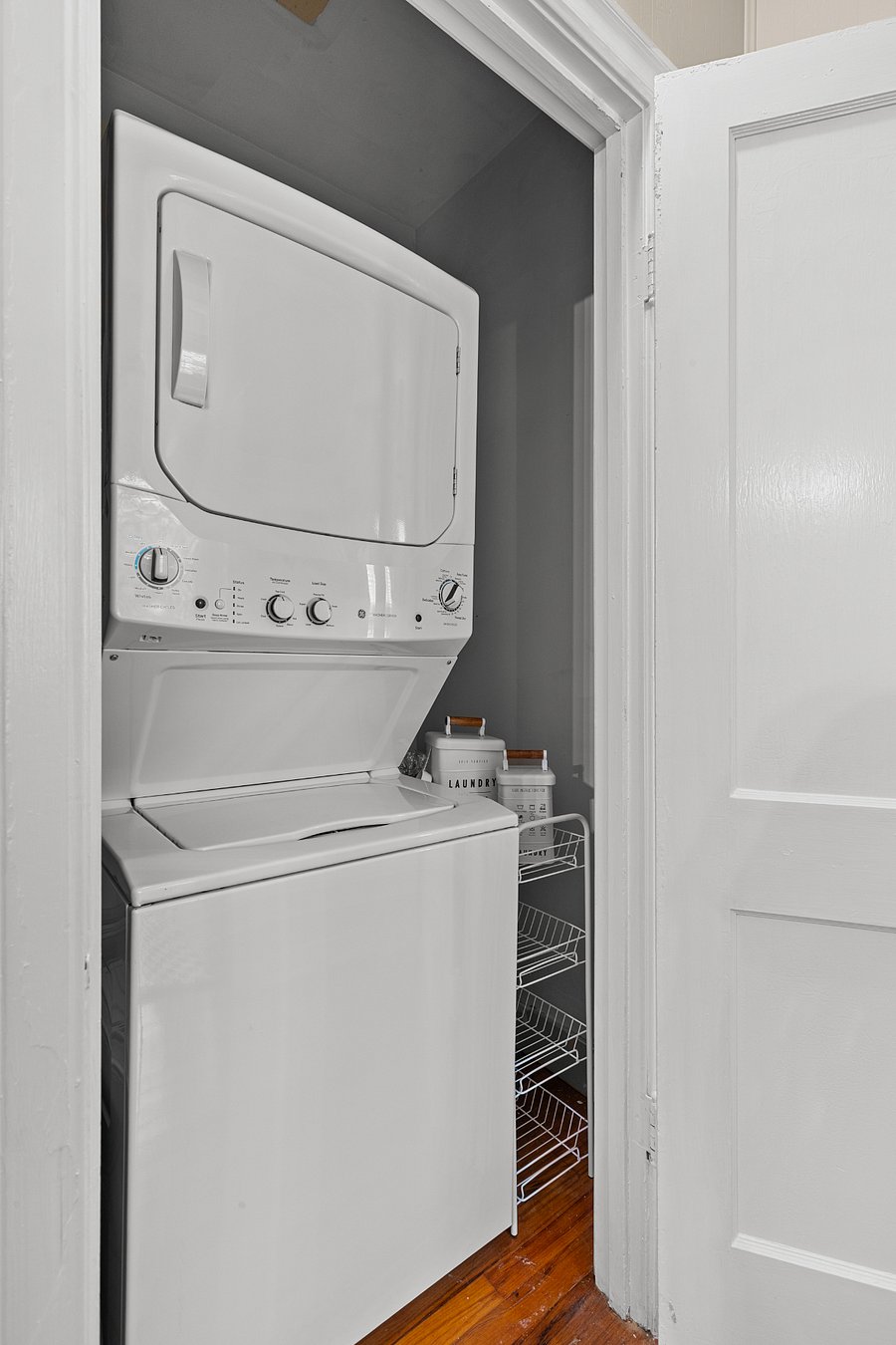 Washer and dryer in unit.