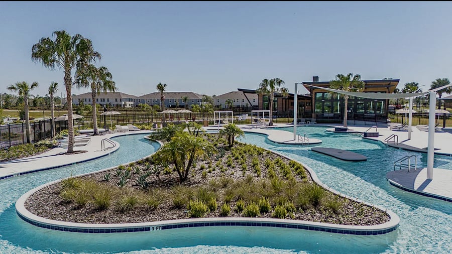 Access to community clubhouse, pool, and lazy river for relaxation and recreation.