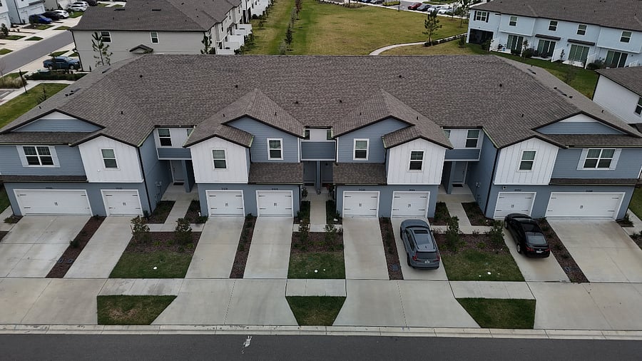 Aerial view of the home showcases its prime location and spacious layout.