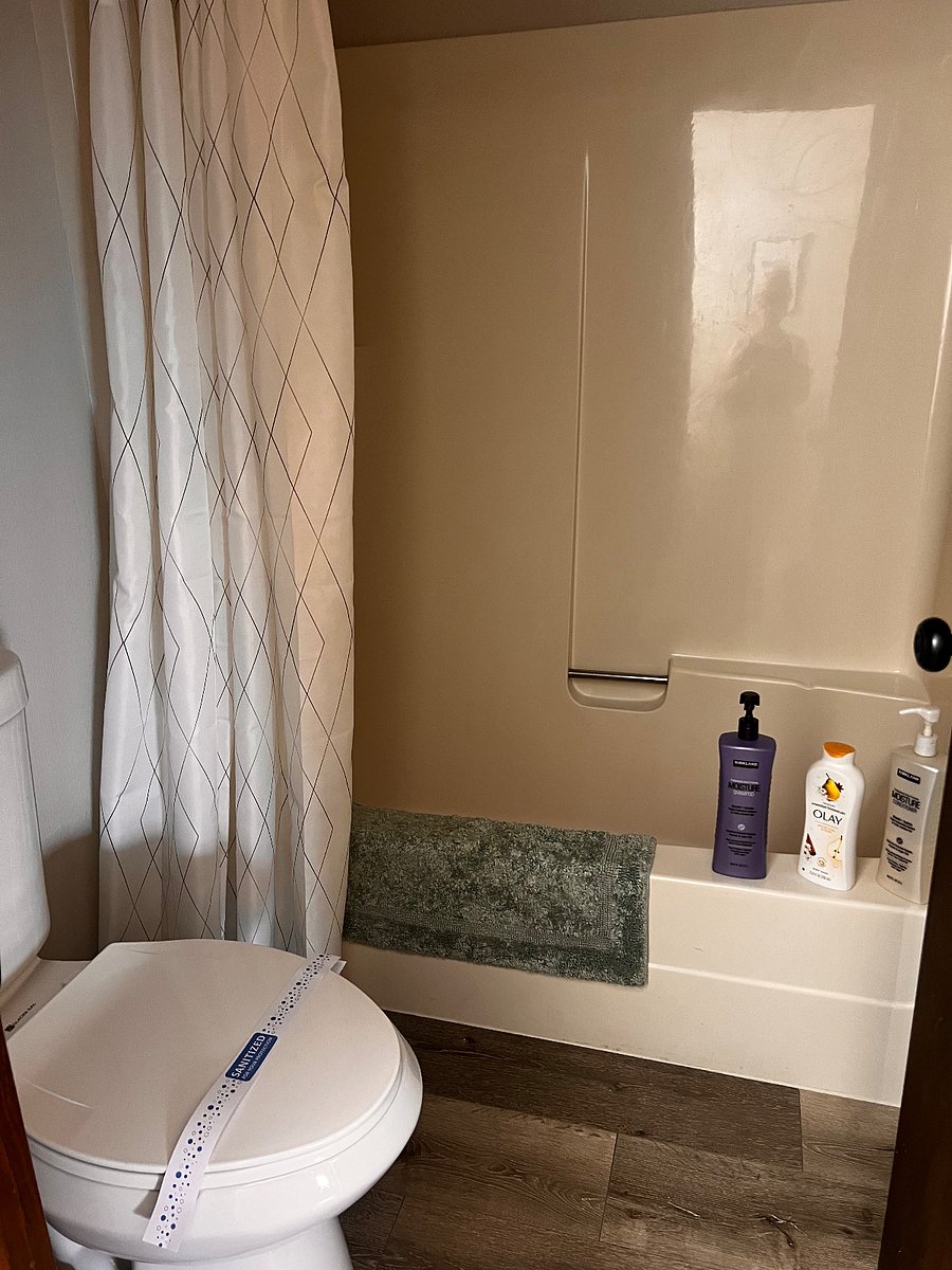 Upstairs bathroom with shower.