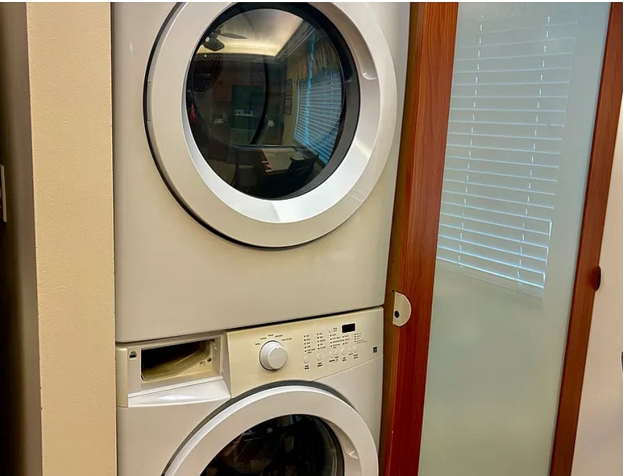 Washer and Dryer located off kitchen