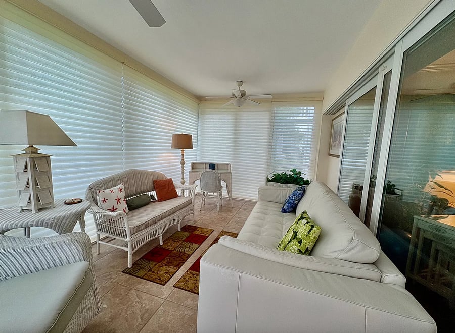 Enclosed patio with windows that open for breezes