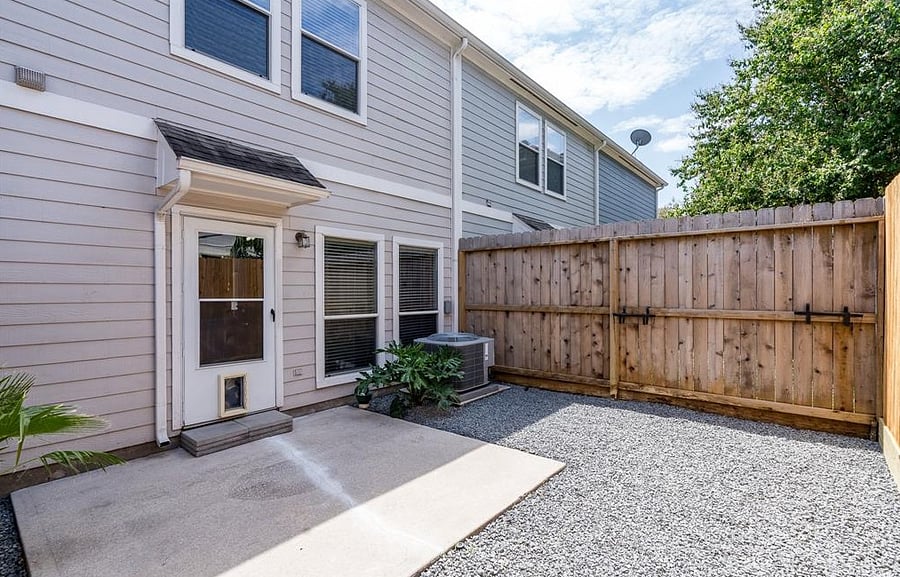 Back yard, the entrance is through the master bedroom.