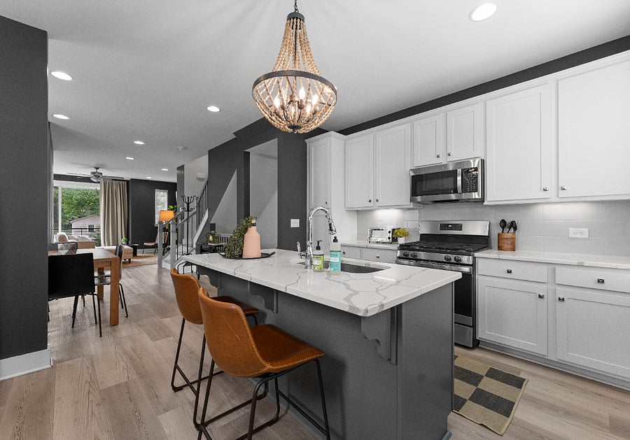 Main level: kitchen/dining/living room