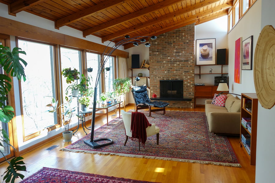 The formal living room is a great space for reading, listening the music, or in the winter enjoying a fire in the fireplace.