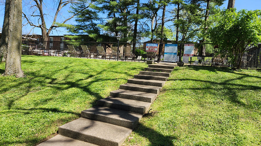 Community pool located in greenspace