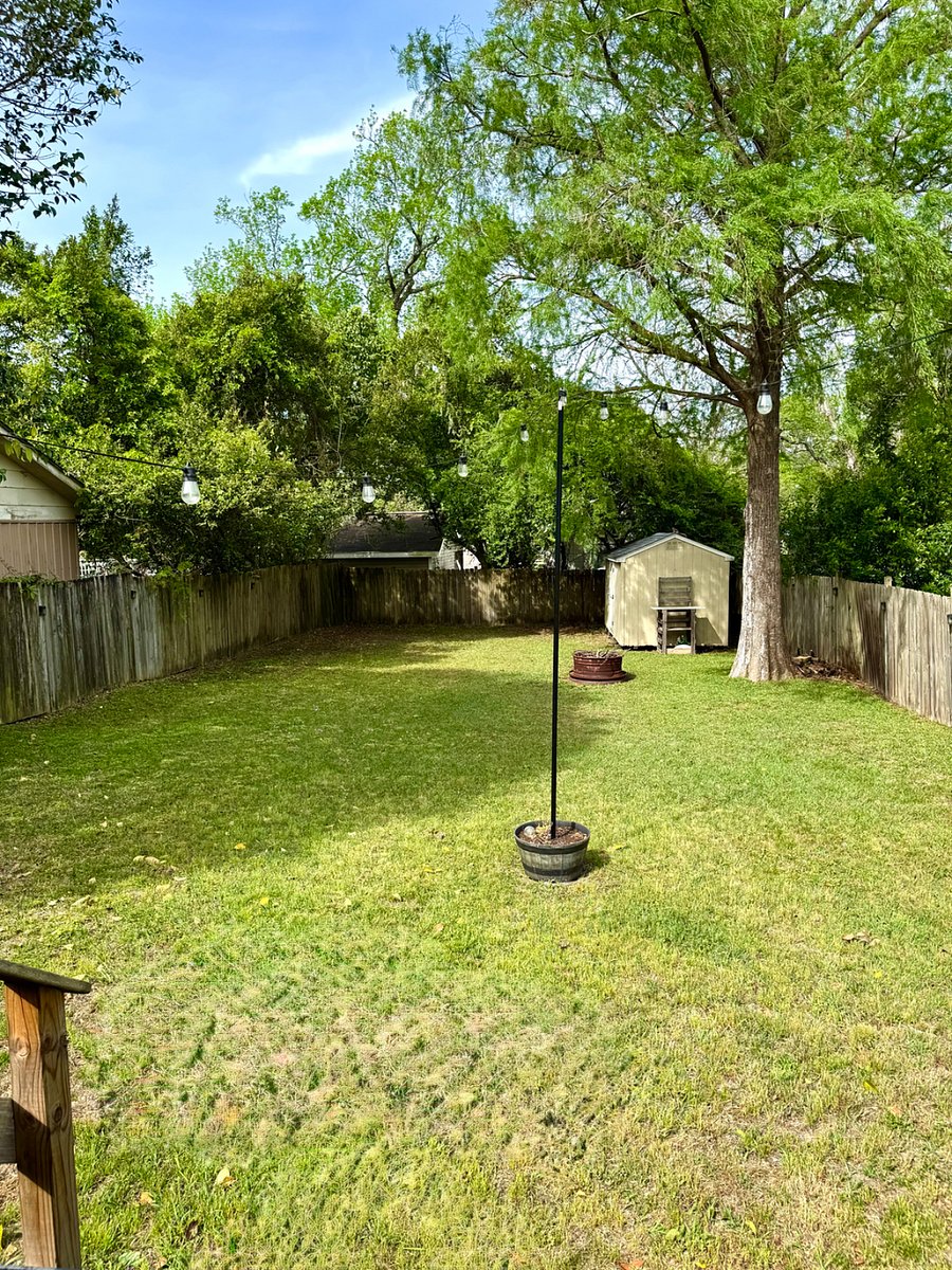 Fully fenced back yard.