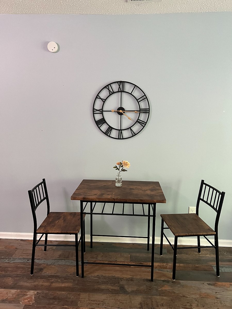 Modern bistro table and chairs.