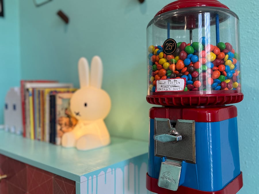 Complimentary M&M's for your enjoyment.