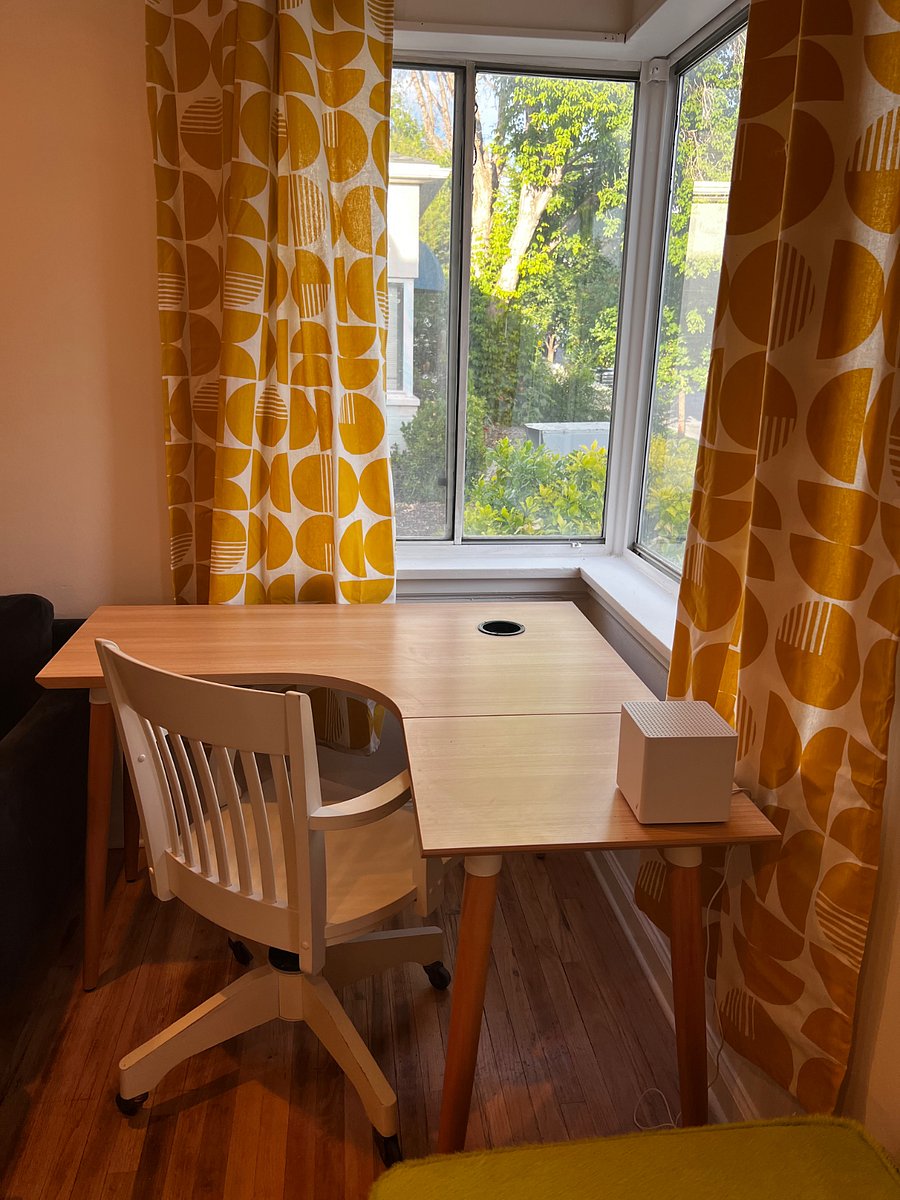 Dedicated work space with a mountain view