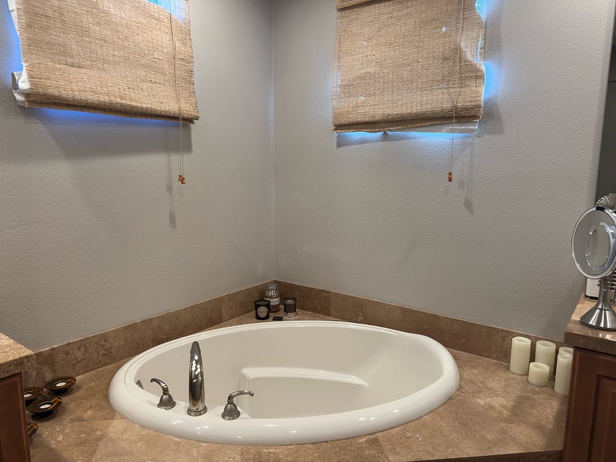 Primary bathroom soaking tub